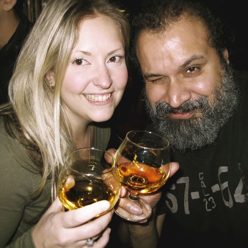 Allison Honeymar and William Fuentes drink Scotch at Amsterdam Billiards+Bar november 2014